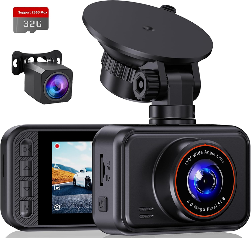 2.5K Dual Dash Cam with Night Vision, 32GB Card, G Sensor, 24 Hour Monitor10
