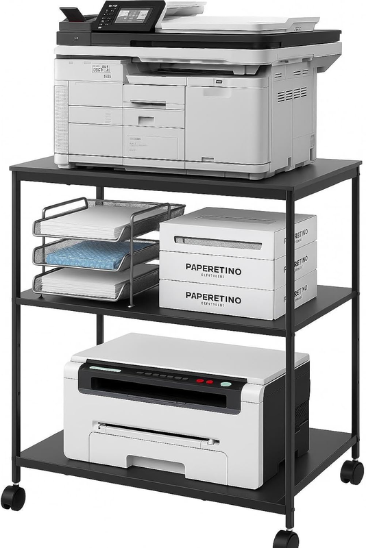 3-Tier Printer Stand for Laser/Inkjet/All-In-One - 23.6X18.9X31.5 Heavy Duty Car9