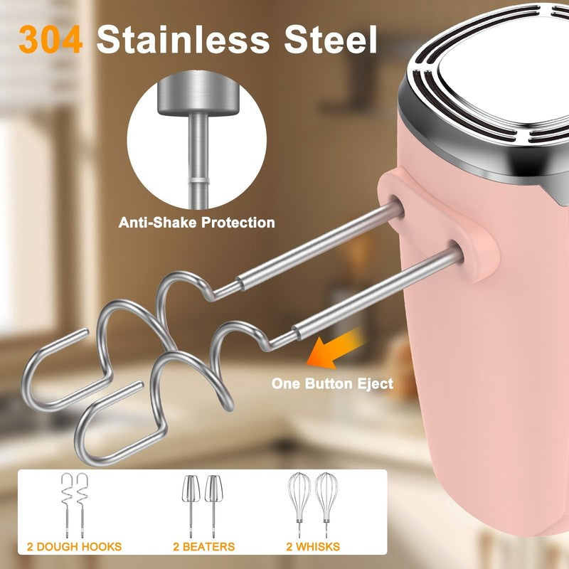 Electric Hand Mixer with 32 Attachments, Includes 2 Whisk, 2 Dough Hooks, 2 Beat5