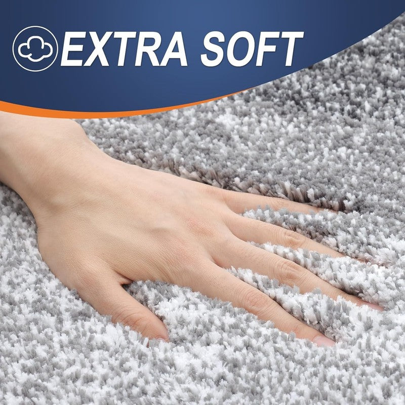 Soft Microfiber Bath Rug 30x20 - Absorbent, Quick Dry, Rubber Backing, Grey2