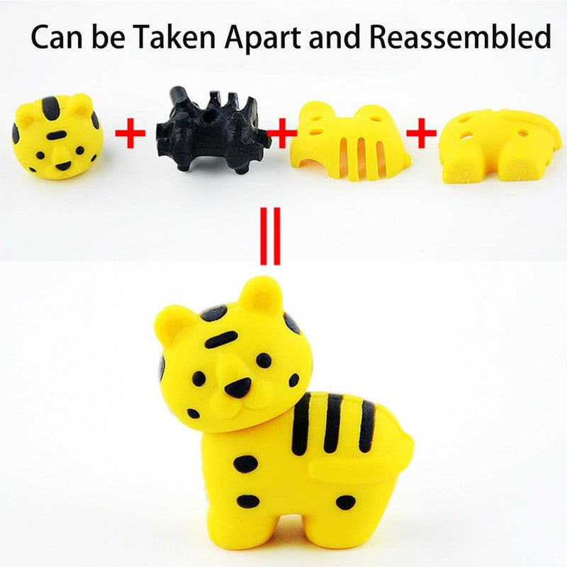 60Pcs Animal Erasers Desk Pets for Kids Animal Pencil Erasers Bulk Puzzle Eraser3
