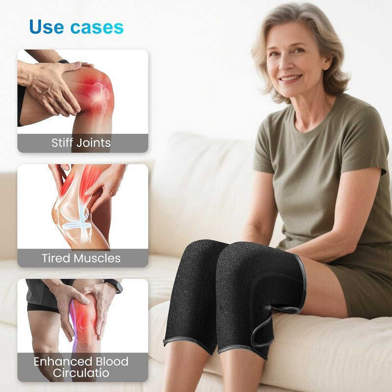 Graphene Heated Knee Massager w/ Vibration Adjustable Knee Wrap Pain Relief5
