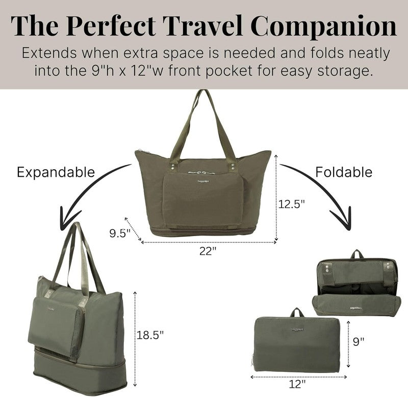 Carryall Expandable Lightweight Travel Tote 22" Packable Folding Compact Nylon W2