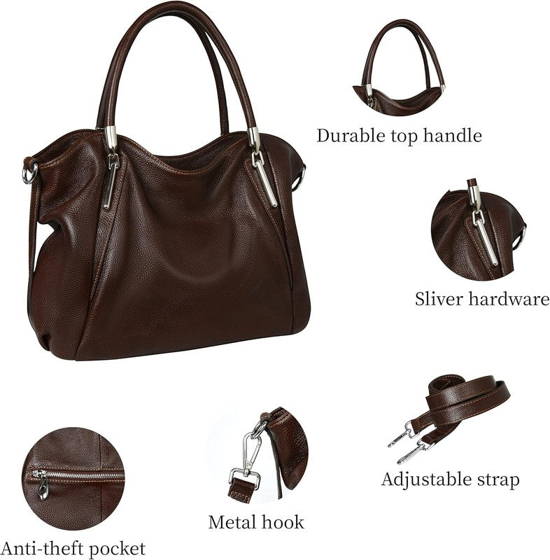 Women Leather Shoulder Tote Handbag Top Handle Satchel Hobo Crossbody Bag5