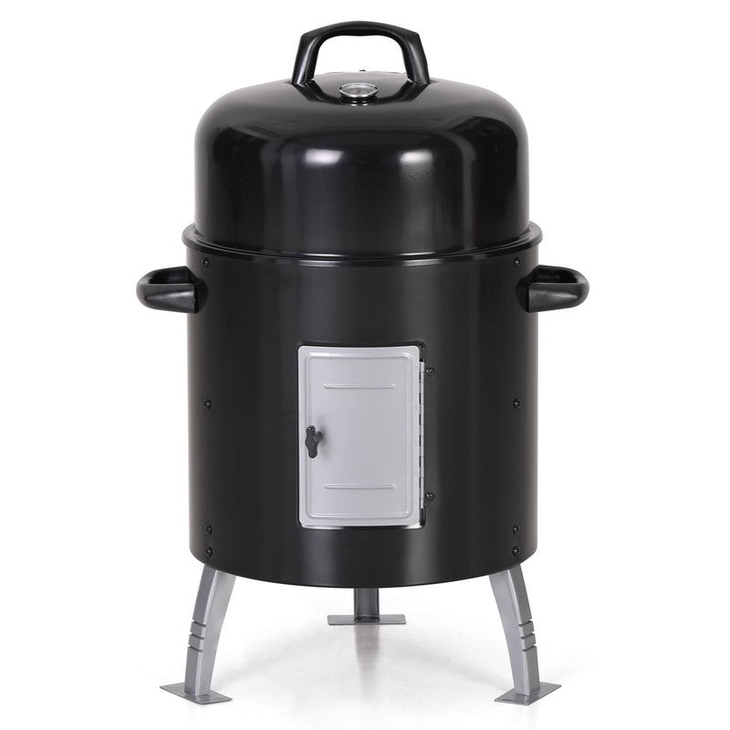 17 Inch Vertical Charcoal Smoker Grills 2 in 1 BBQ Grill & Smoker, Black8