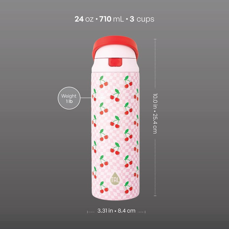 24oz Stainless Steel 2-in-1 Water Bottle with Straw and Chug Lid Candy Hearts5