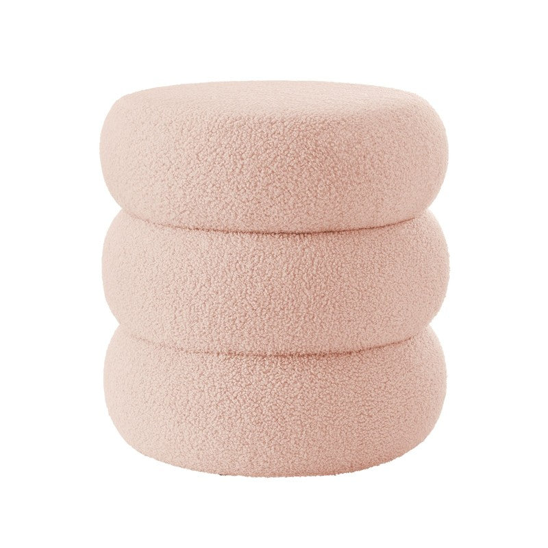Boucle Cloud Storage Ottoman, Blush1