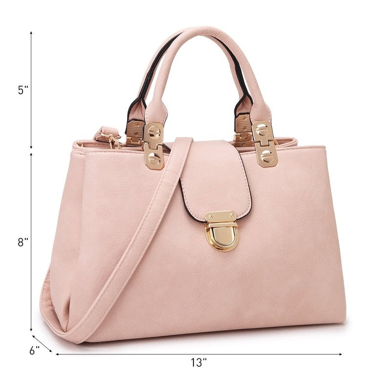 Women Satchel Handbag Vegan Leather Top Handle Medium Tote Shoulder Bag3