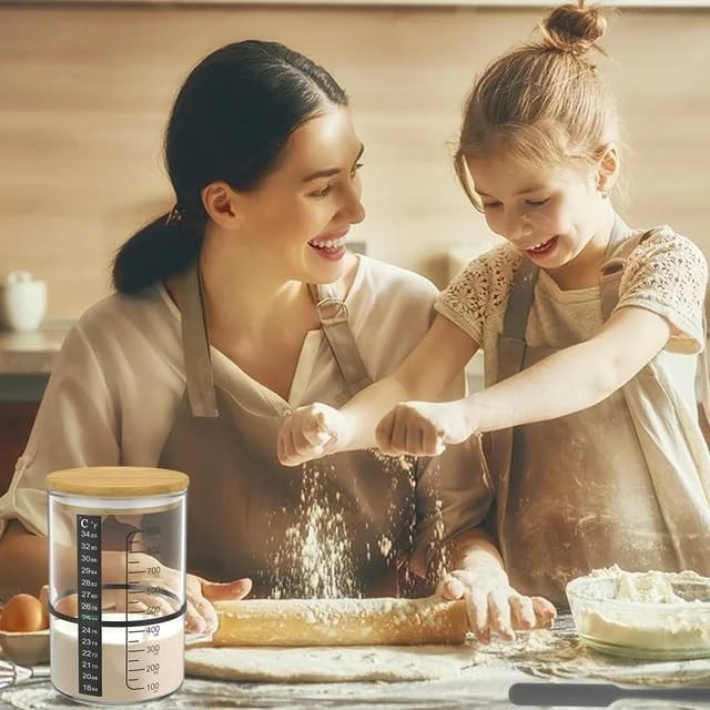 Pro Sourdough Bread Starter Kit   34 Oz Sourdough Jar with 5 Unique Features for7