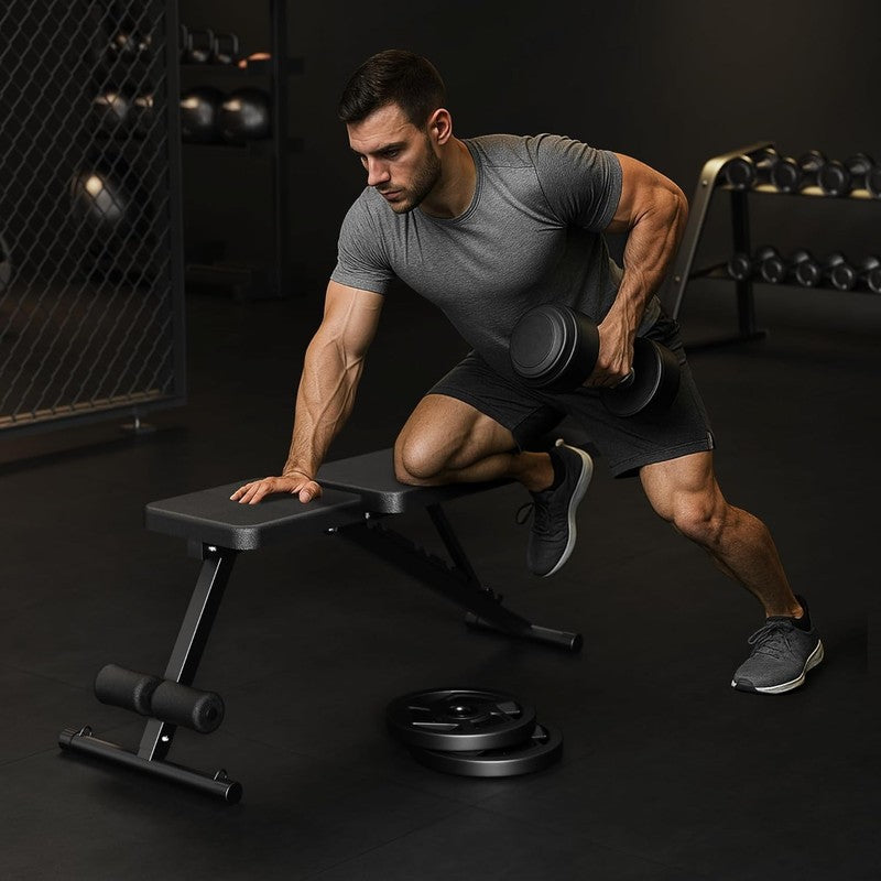 Foldable Weight Bench 600LBS Incline Decline Flat Home Gym Workout6