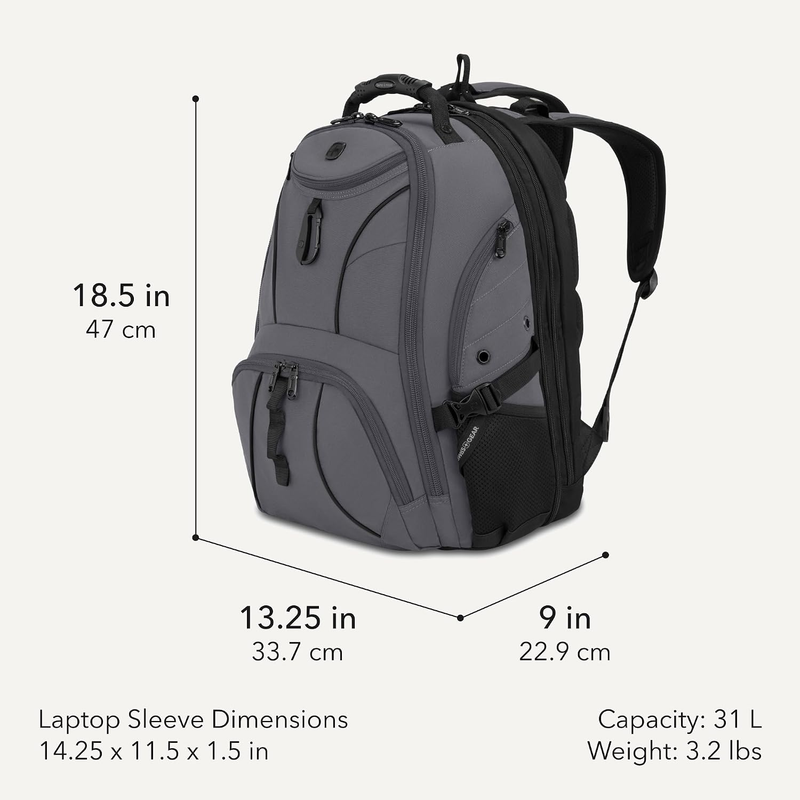 2 Piece Travel Set Carry On Spinner + 17" Laptop Backpack RFID Dark Grey1