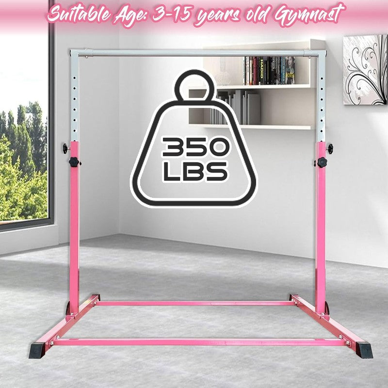 Kids Gymnastic Bar 4FT Wide 5FT Adjustable Kip Bar 350lb Home & Club Use1