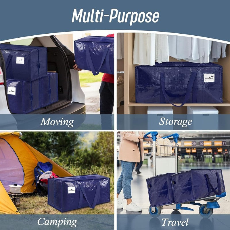 6 Pack Extra Heavy Duty Large Moving Bags with Strong Zipper & Comfortable Handl6