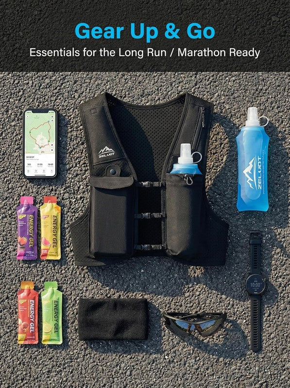 Running Hydration Vest 500ml Flask Adjustable Reflective Marathon Pack7