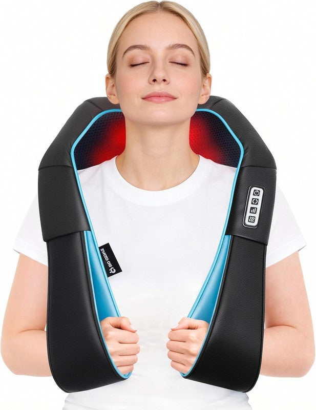 Shiatsu Neck Massager w/ Heat Deep Kneading Back Shoulder Pain Relief1