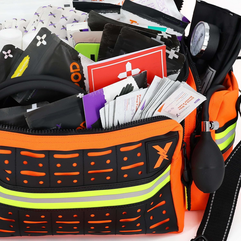 Lightning X EMT Bag LXMB25 Fully Stocked 240+ EMS Trauma Kit Orange4
