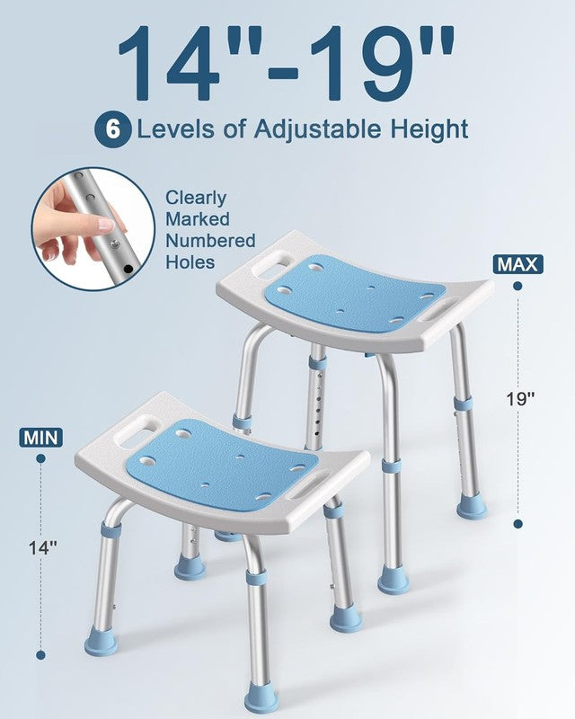 Shower Chair for inside Shower, 400 Lbs Adjustable Shower Stool with Suction Fee3