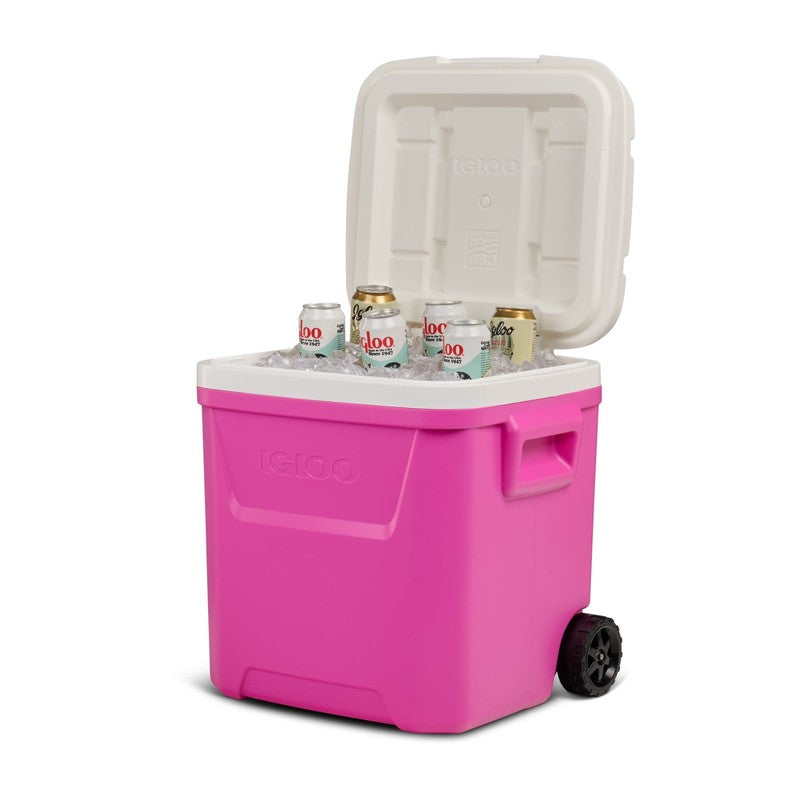 60 QT Laguna Ice Chest Cooler with Wheels, Fuchsia Pink2