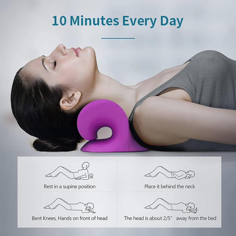 Neck Shoulder Relaxer Cervical Traction TMJ Pain Relief Purple5