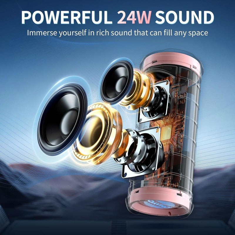 24W Bluetooth Speaker, IPX7 Waterproof, Extra Bass, RGB Lights, 30H Playtime1