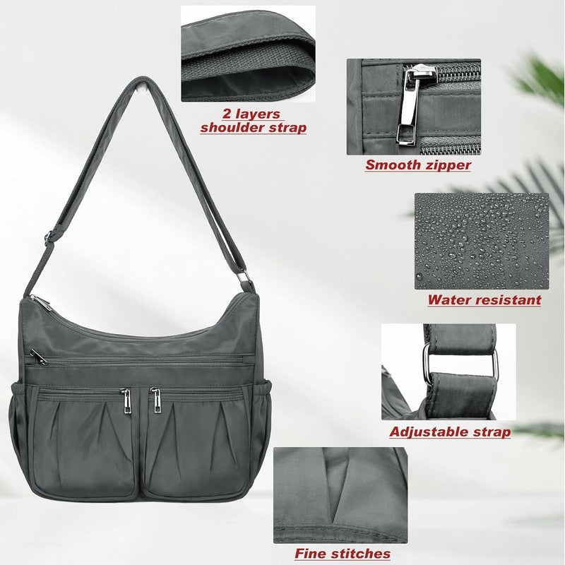 Women Crossbody Bag Waterproof Nylon Lightweight Shoulder Travel Handbag Large5