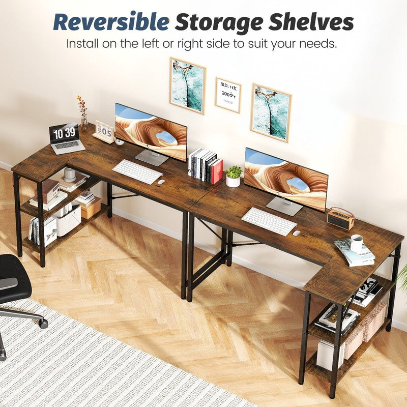 L Shaped Computer Desk, 47 Inch Corner Desk Gaming Table Writing Study Workstati1