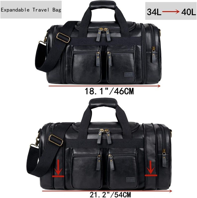 Vegan Leather Travel Duffel Bag Weekender Carry On Overnight Sports HB 212
