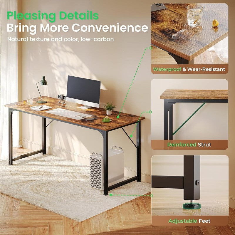 Computer Desk, 55 Inch Home Office Desk, Gaming Writing Work from Home Study Des4