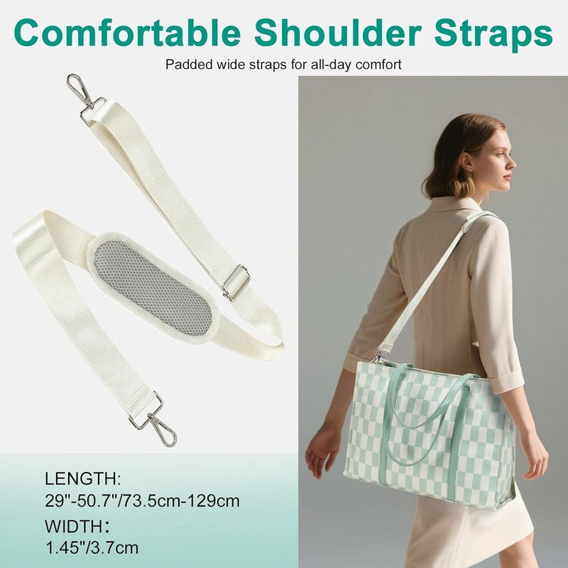 15.6" Laptop Tote Bag Women Canvas Work Messenger Shoulder Office Handbag4
