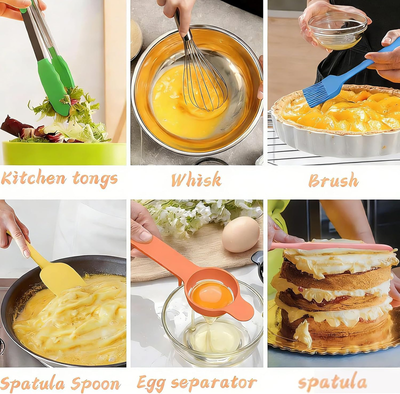 26PC Stainless Steel Mixing Bowl Set w/ Lids Grater Color Non Slip3