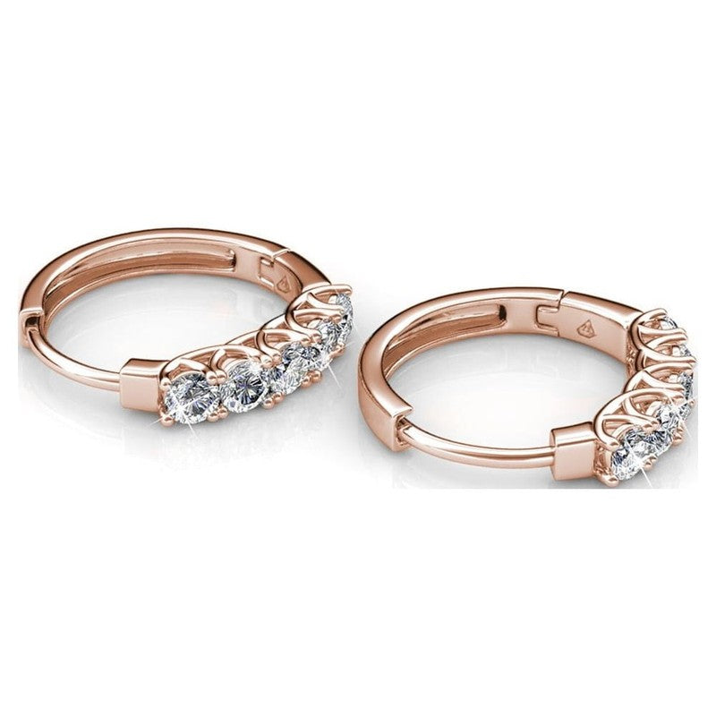 Bethany 18K Rose Gold Plated 15Mm Hoop Earrings with Crystals for Women6