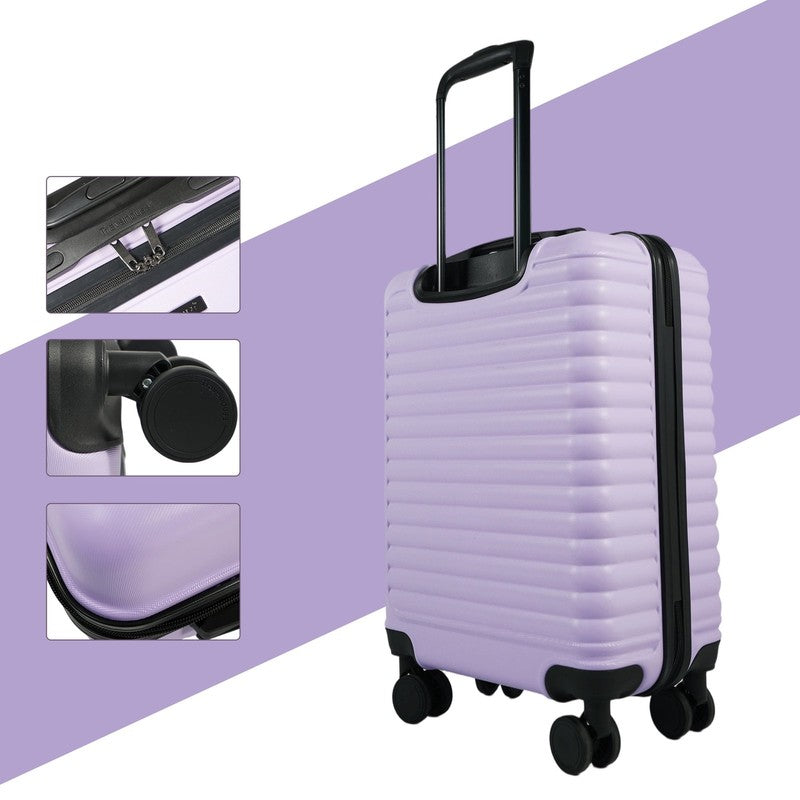 20" Underseat Hard Sided Carry On Luggage, Spinner Wheels, Abs,Light Purple2