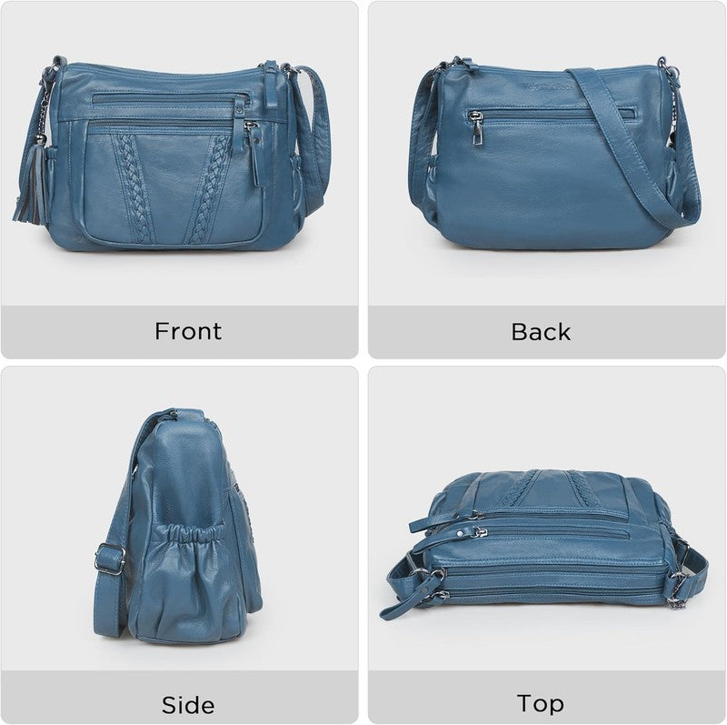 Women Crossbody Bag Tassel PU Leather Shoulder Handbag Purse Pocketbook4