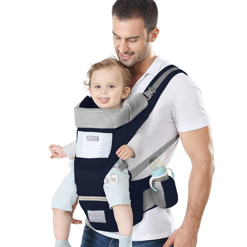 Ergonomic Baby Carrier with Hip Seat for Newborns to Toddlers - Blue8