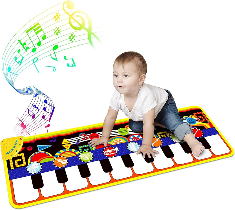 Baby Piano Mat with 25 Music Sounds, Kids Musical Playmat, Early Education Devel9
