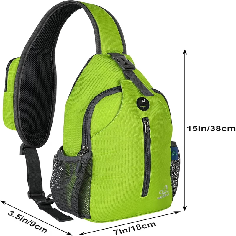 Unisex Hiking Travel Nylon Sling Bag Cross Body Shoulder Chest Bag,Fluorescen4