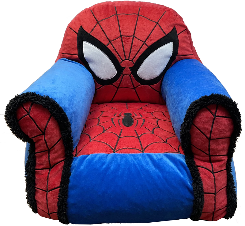 Spiderman Kids Figural Bean Bag Chair with Sherpa Trimming, Multi-Color7