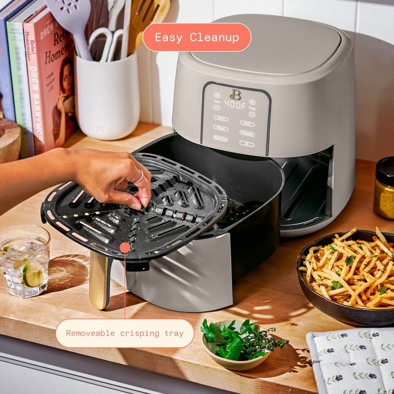 6 Qt Air Fryer w/ Turbocrisp Technology Evergood Ceramic Nonstick Porcini Taupe9