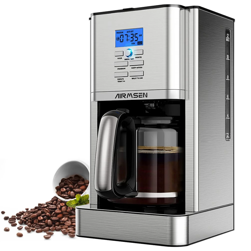 12 Cup Drip Coffee Maker Programmable Stainless Steel Self Cleaning Machine9