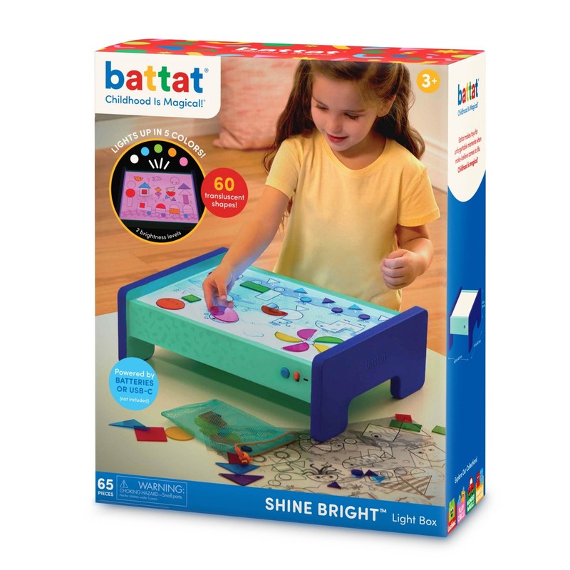 Shine Bright Plastic Lightbox 60 Shapes 3 Transparency Sheets Toddler Preschool9