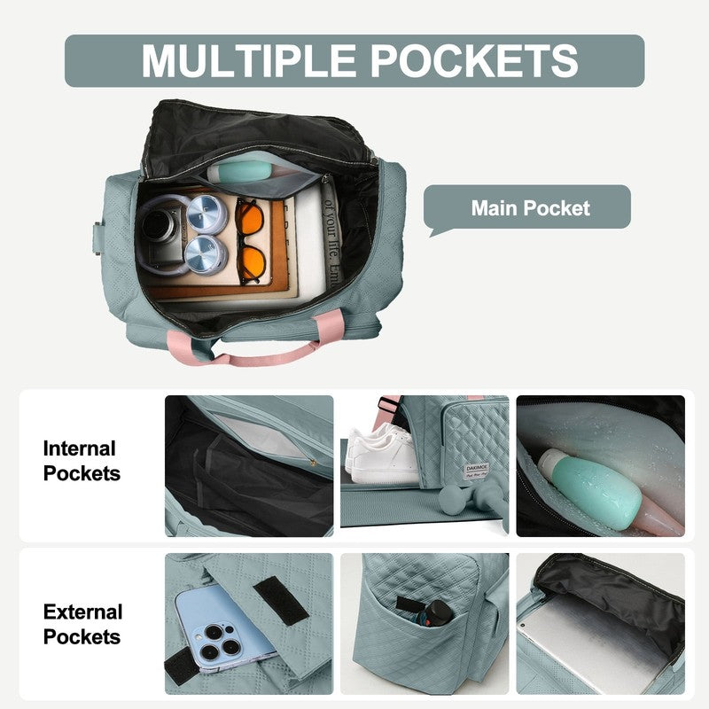 Travel Duffle Bag for Women Large Weekender Bags Carry on Gym Duffel Bag with We3