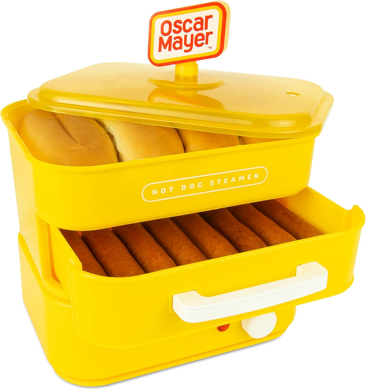 Oscar Mayer Diner-Style Hot Dog Steamer 8 Dog 4 Bun Warmer Yellow10