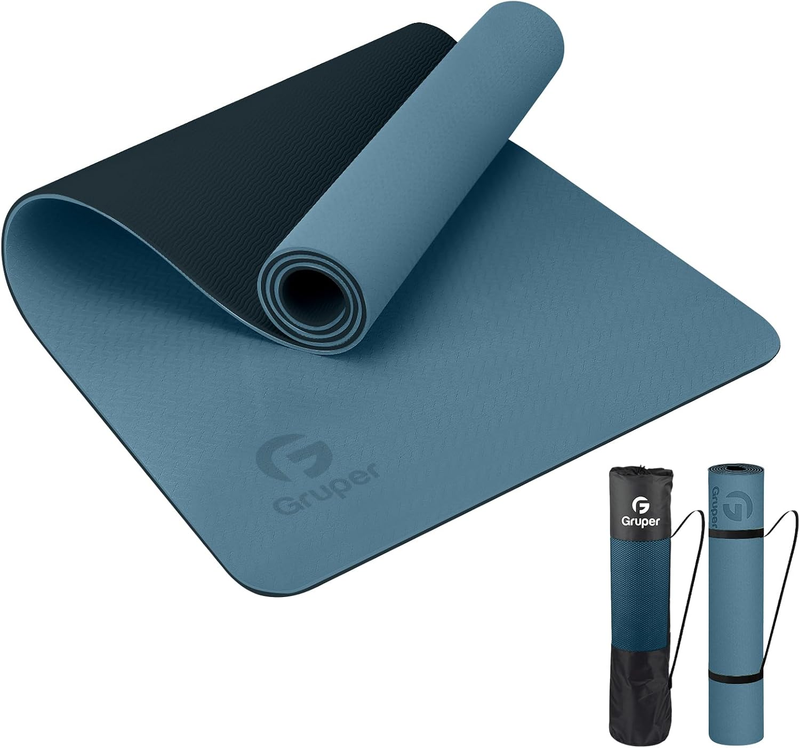 Yoga Mat Non Slip Eco Friendly Exercise Fitness Mat w/ Carry Strap Home Gym Blue8
