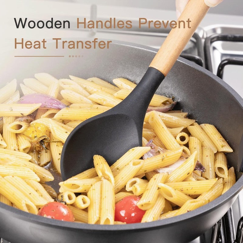 39 PCS Kitchen Utensils Set, Silicone Cooking Utensil Sets with Wooden Handle, 43