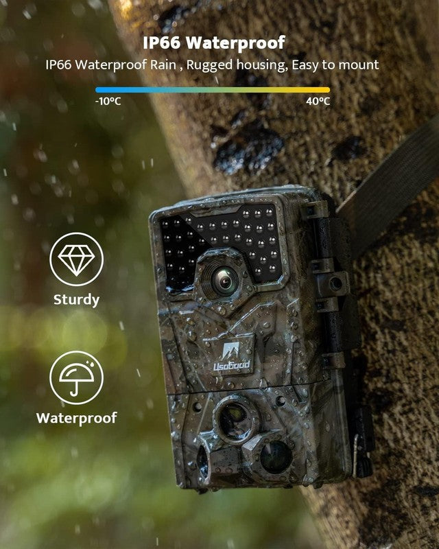 Trail Camera 4K 48MP Game Cam 8 Batteries 32GB Night Vision IP66 120° 2" Screen7