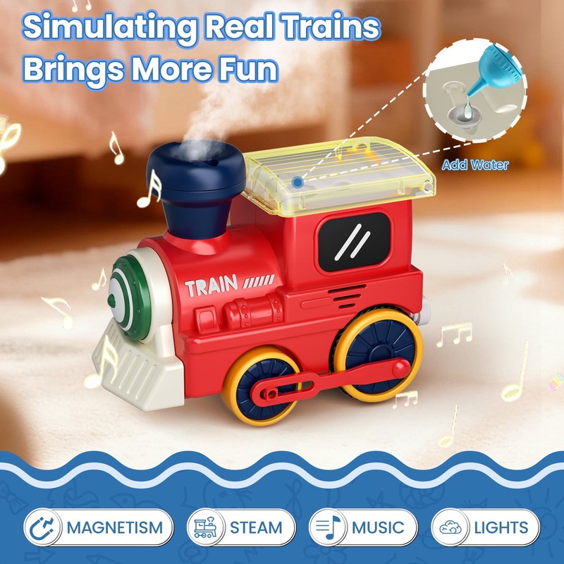 “Electric Train Set for Toddlers – Music, Light & Steam Toy, Gift Ages 1–3” 3