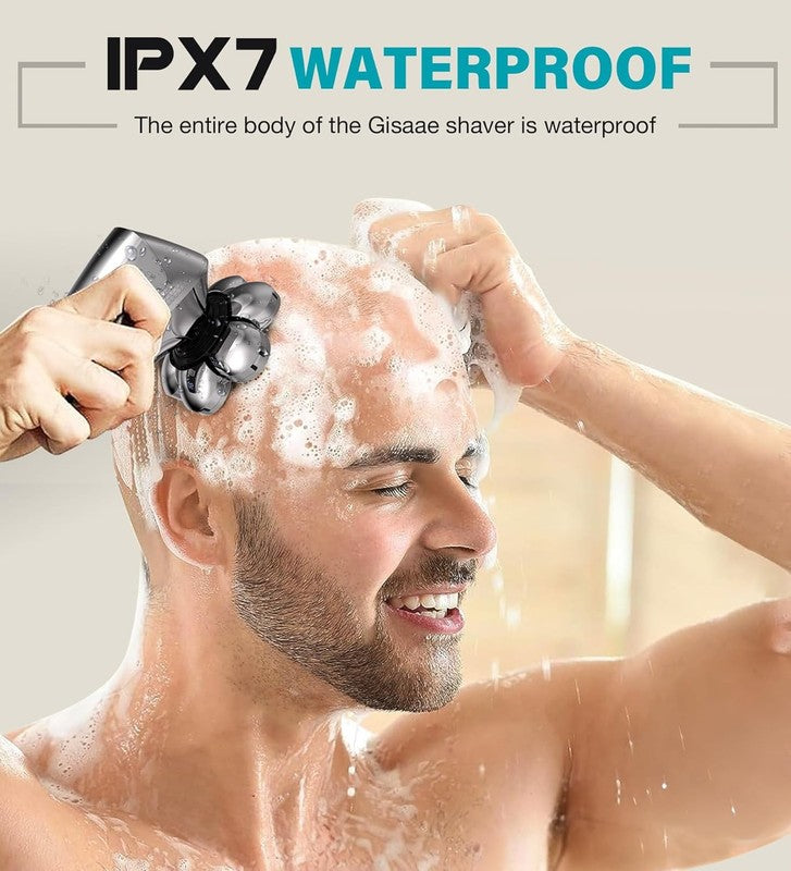 7D Waterproof Electric Head Shaver for Men - Cordless Grooming Kit6