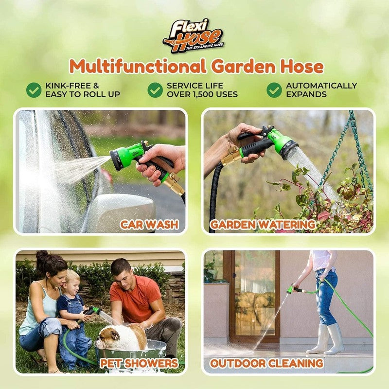 Expandable Garden Hose with 8 Function Nozzle, 50FT - Lightweight Retractable Ga2