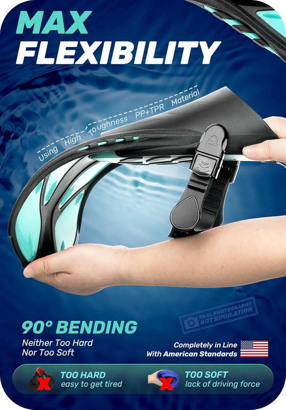 Travel Size Snorkel Fins Adjustable Open Heel Swim Fins for Diving Snorkeling2