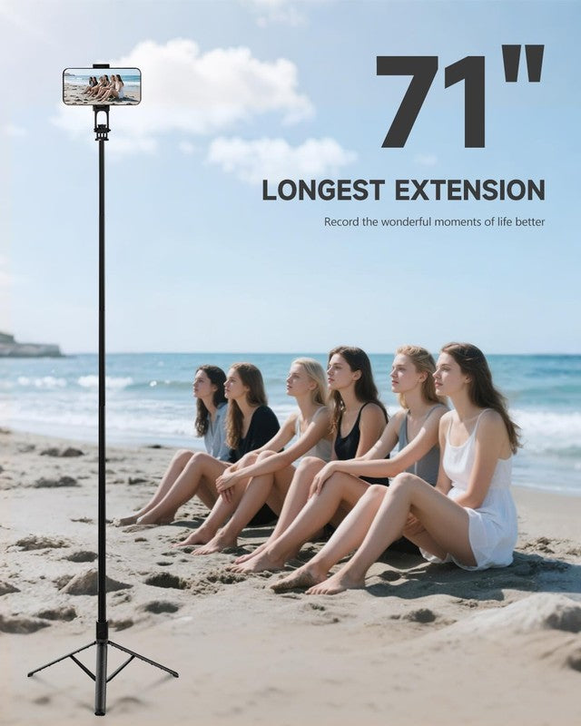 71'' Phone Tripod Selfie Stick Extendable Stand w Wireless Remote2
